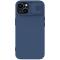 Nillkin CamShield Coque en silicone soyeux pour iPhone 14 Plus avec protection d'appareil photo Bleu