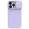 Étui en silicone soyeux Nillkin CamShield pour iPhone 15 Pro Max avec protecteur d'appareil photo - Violet
