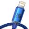 Câble série Baseus Crystal Shine Câble USB pour charge rapide et transfert de données USB Type A - Lightning 2.4A 1.2m bleu 