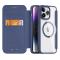 Étui à rabat magnétique MagSafe pour iPhone 15 Pro Max Dux Ducis Skin X Pro - Bleu