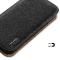 Dux Ducis Hivo Leather Flip Cover Portefeuille en cuir véritable pour cartes et documents pour iPhone 14 Pro Noir