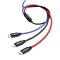 Câble USB 3 en 1 Baseus Three Primary Colors - micro USB / Lightning / USB-C nylon tressé 3.5A 1.2M noir 