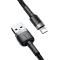 Câble Baseus Cafule cordon en nylon durable USB / Lightning  2.4A 0.5M noir-gris 