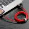 Câble Baseus Cafule Cordon en nylon durable USB / Lightning  2.4A 1M Rouge 