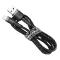 Câble Baseus Cafule Cordon nylon durable USB / Lightning  2.4A 1M noir-gris 