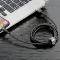 Câble Baseus Cafule Cordon nylon durable USB / Lightning  2.4A 1M noir-gris 