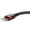 Câble Baseus Cafule cordon en nylon durable USB / Lightning  2.4A 1M noir-rouge 