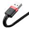 Câble Baseus Cafule cordon en nylon durable USB / Lightning  2.4A 1M noir-rouge 