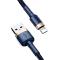Câble Baseus Cafule câble en nylon durable USB / Lightning  1.5A 2M bleu 