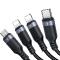 Câble USB 4en1 USB-A - USB-C / 2 x Lightning / Micro pour chargement et transmission de données 1,2 m Joyroom S-1T4018A18 - noir