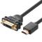 Câble adaptateur câble Ugreen DVI 24 + 5 broches - HDMI 22 cm noir 