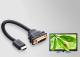 Câble adaptateur câble Ugreen DVI 24 + 5 broches - HDMI 22 cm noir 