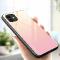 Gradient Glass Durable Cover avec Tempered Glass Back pour iPhone 12 mini pink