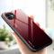 Gradient Glass Durable Cover avec Tempered Glass Back pour iPhone 12 mini noir-red
