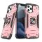 Housse hybride Ring Armor robuste + support magnétique pour iPhone 13 Pro Max Rose