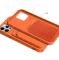 Étui pour cartes Étui portefeuille en silicone avec fente pour carte Documents pour iPhone 13 Pro Orange