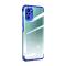 Coque de couleur transparente Gel TPU Cadre de galvanoplastie Couverture pour Xiaomi Redmi Note 10 5G / Poco M3 Pro bleu