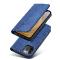 Magnet Fancy Coque pour iPhone 12 Pro Max Pouch Card Wallet Card Holder Bleu