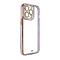 Coque Fashion pour iPhone 12 Pro Max Gold Frame Gel Cover Violet
