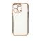 Coque Lighting Color pour Samsung Galaxy A12 5G cadre doré gel cover blanc