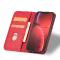 Coque pour iPhone 14 flip cover portefeuille support rouge