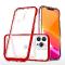 Coque transparente 3en1 pour iPhone 14 Pro Max en silicone avec cadre rouge