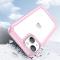 Outer Space Coque pour iPhone 14 Plus couverture rigide avec un cadre en gel Rose