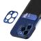 Étui en cuir avec support pour iPhone 14 portefeuille de carte de couverture avec support bleu