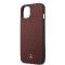 Mercedes-Benz pour iPhone 13 - Real Leather Stars Pattern - Rouge