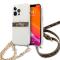 Guess Coque pour iphone 13 Pro - 4G Gold Stripe - Crossbody - Transparent