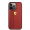 Ferrari Coque arrière rigide pour iPhone 13 Pro - Debossed Stripes - Rouge