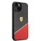 Ferrari coque arrière rigide pour iPhone 14 Plus - Carbon - Stripe - Rouge