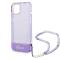 Guess coque arrière rigide pour iPhone 14 Plus - Translucide - avec sangle - Violet
