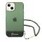 Guess coque arrière rigide pour iPhone 14 - Translucide - avec sangle - Vert