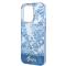 Guess coque arrière rigide pour iPhone 14 Pro - Collection Porcelaine - Bleu
