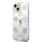 Guess Coque arrière rigide pour iPhone 14 - Peony Glitter - Blanc