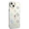 Guess Coque arrière rigide pour iPhone 14 Plus - Peony Glitter - Blanc