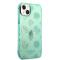 Guess Coque arrière rigide pour iPhone 14 Plus - Peony Glitter - Turquoise