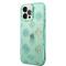 Guess Coque arrière rigide pour iPhone 14 Pro Max - Peony Glitter - Turquoise