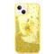 Guess Coque arrière rigide pour iPhone 14 Plus - Liquid Glitter - Translucide - Jaune