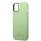 Guess coque en silicone pour iPhone 14 Plus - Metal logo - Vert