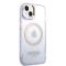 Guess coque arrière rigide pour iPhone 14 Plus - Gold Buttons & Camera - Magsafe Compatible - Translucide - Violet