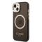 Guess coque arrière rigide pour iPhone 14 - Gold Buttons & Camera - Magsafe Compatible - Translucide - Noir