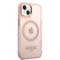 Guess coque arrière rigide pour iPhone 14 Plus - Gold Buttons & Camera - Magsafe Compatible - Translucide - Rose