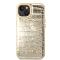 Guess Coque arrière rigide pour iPhone 14 Plus - Croco - Metal Buttons & Camera - Or