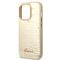 Guess Coque arrière rigide pour iPhone 14 Pro Max - Croco - Metal Buttons & Camera - Or