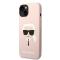 Karl Lagerfeld pour iPhone 14 Plus - Karl's Head - Rose