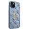 Guess Coque arrière rigide pour iPhone 14 Plus - Collection 4G - Big Metal Logo - Bleu