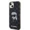 Karl Lagerfeld Coque arrière TPU pour iPhone 15 Plus - Ikonik Monogram - Noir