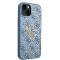Guess Coque arrière pour iPhone 15 - Collection 4G - Big Metal Logo - Bleu